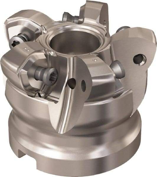 Seco - 5 Inserts, 36.1mm Cutter Diam, 1.8mm Max Depth of Cut, Indexable High-Feed Face Mill - 3/4" Arbor Hole Diam, 8.15mm Keyway Width, 40mm High, R220.21 Toolholder, 218.21-230 Inserts, Series High Feed 6 - Industrial Tool & Supply