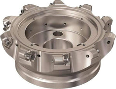 Seco - 10 Inserts, 145.2mm Cutter Diam, 1.8mm Max Depth of Cut, Indexable High-Feed Face Mill - 40mm Arbor Hole Diam, 16.4mm Keyway Width, 63mm High, R220.21 Toolholder, 218.21-230 Inserts, Series High Feed 6 - Industrial Tool & Supply