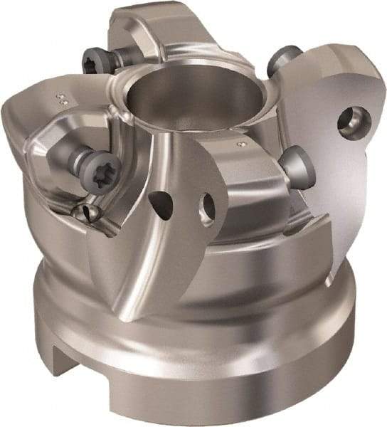 Seco - 4 Inserts, 35.6mm Cutter Diam, 1.8mm Max Depth of Cut, Indexable High-Feed Face Mill - 22mm Arbor Hole Diam, 10.4mm Keyway Width, 40mm High, R220.21 Toolholder, 218.21-230 Inserts, Series High Feed 6 - Industrial Tool & Supply