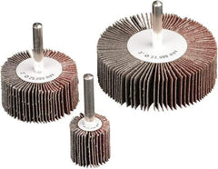 Camel Grinding Wheels - 3" Diam x 1" Face Width, Medium Aluminum Oxide Coated Mounted Flap Wheel - 1/4" Shank Mount, 40 Grit, X Weighted Cloth Backing, 20,000 Max RPM - Industrial Tool & Supply
