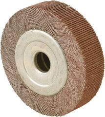 Camel Grinding Wheels - 6" Diam, 60 Grit Aluminum Oxide Unmounted Flap Wheels - 1" Hole, 1" Wide, Coated, Medium Grade, 5,000 Max RPM, X/Y Weighted Cloth Backing - Industrial Tool & Supply