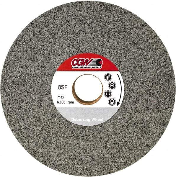 Camel Grinding Wheels - 6" Diam, 6" Face Width, 1" Center Hole, Medium Grade, Aluminum Oxide Deburring Wheel - Convolute, Hard Density 8 Grade, 6,000 RPM - Industrial Tool & Supply
