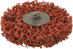Camel Grinding Wheels - 3" Medium Grade Aluminum Oxide Deburring Disc - 1/2" Center Hole, Quick Change Connection, Red - Industrial Tool & Supply