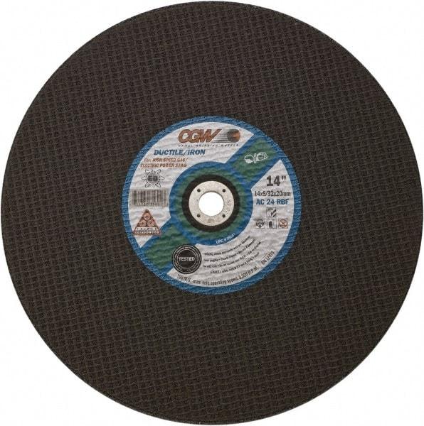 Camel Grinding Wheels - 16" 24 Grit Aluminum Oxide Cutoff Wheel - 5/32" Thick, 1" Arbor, 3,820 Max RPM - Industrial Tool & Supply