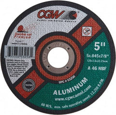 Camel Grinding Wheels - 5" 46 Grit Aluminum Oxide Cutoff Wheel - 0.045" Thick, 7/8" Arbor, 12,250 Max RPM - Industrial Tool & Supply
