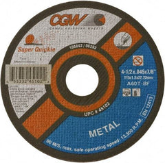 Camel Grinding Wheels - 5" 60 Grit Aluminum Oxide Cutoff Wheel - 0.045" Thick, 7/8" Arbor, 12,500 Max RPM - Industrial Tool & Supply