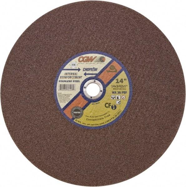 Camel Grinding Wheels - 14" 24 Grit Aluminum Oxide Cutoff Wheel - 5/32" Thick, 1" Arbor, 5,500 Max RPM - Industrial Tool & Supply