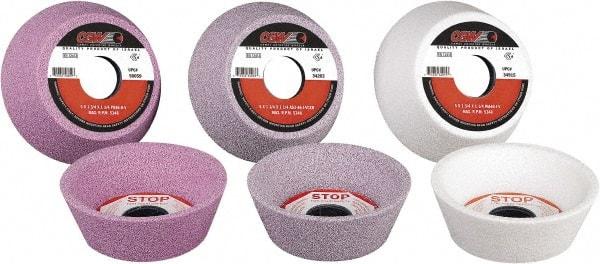 Camel Grinding Wheels - 5" Diam, 1-1/4" Hole Size, 1-3/4" Overall Thickness, 60 Grit, Type 11 Tool & Cutter Grinding Wheel - Medium Grade, Aluminum Oxide, K Hardness, Vitrified Bond - Industrial Tool & Supply