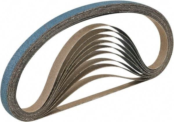 Camel Grinding Wheels - 1" Wide x 30" OAL, 50 Grit, Zirconia Alumina Abrasive Belt - Zirconia Alumina, Medium, Coated, Y Weighted Cloth Backing, Dry, Series R205 - Industrial Tool & Supply