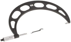 Starrett - 9" to 10" Mechanical Satin Chrome Coated Blade Micrometer - 0.001" Graduation, 0.76mm Blade Thickness, Speeder Thimble - Industrial Tool & Supply