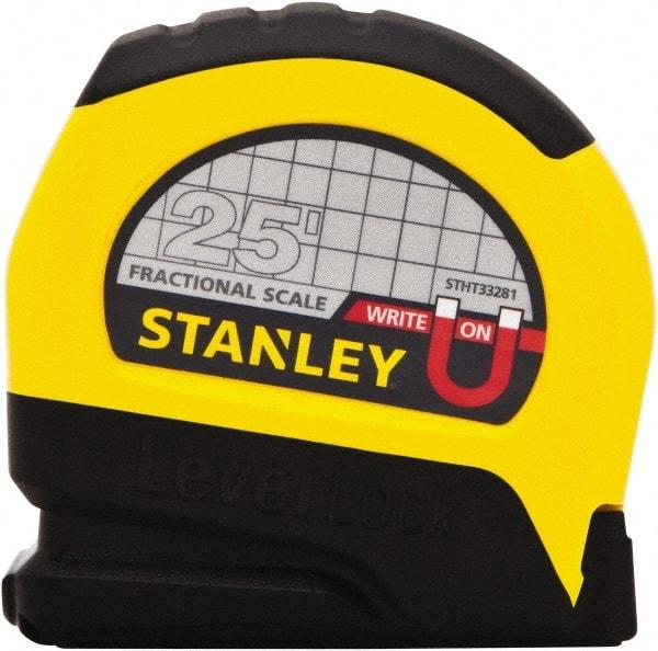 Stanley - 25' x 1" Tape Measure - 1/16" Graduation - Industrial Tool & Supply