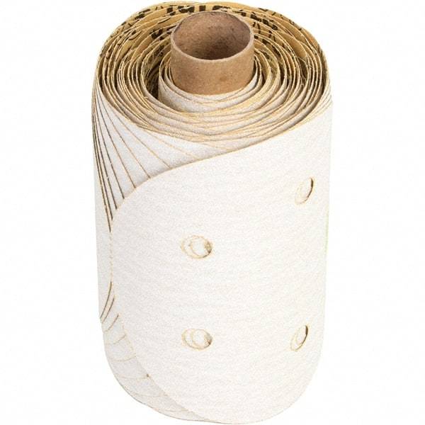 3M - 5" Diam, 150 Grit FEPA, Aluminum Oxide Adhesive PSA Disc - Fine Grade, White, C Weighted Backing, Flexible, 12,000 Max RPM, Use with Random Orbital Sanders - Industrial Tool & Supply