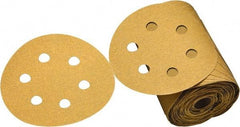 3M - 6" Diam, 120 Grit FEPA, Aluminum Oxide Adhesive PSA Disc - Gold, C Weighted Backing, Flexible, 12,000 Max RPM - Industrial Tool & Supply