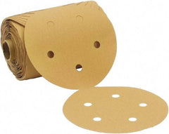 3M - 5" Diam, 150 Grit FEPA, Aluminum Oxide Adhesive PSA Disc - Very Fine Grade, Gold, C Weighted Backing, Flexible, 12,000 Max RPM, Use with Random Orbital Sanders - Industrial Tool & Supply