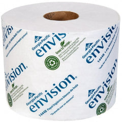 Bathroom Tissue: Standard Roll, Recycled Fiber, 1-Ply, White 4.05″ Sheet Length, 3.9″ Sheet Width, 72,000 Sheets