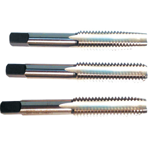 3 Pc. HSS Hand Tap Set M7 × 1.00 D5 4 Flute (Taper, Plug, Bottoming) Series/List #7500 - Industrial Tool & Supply