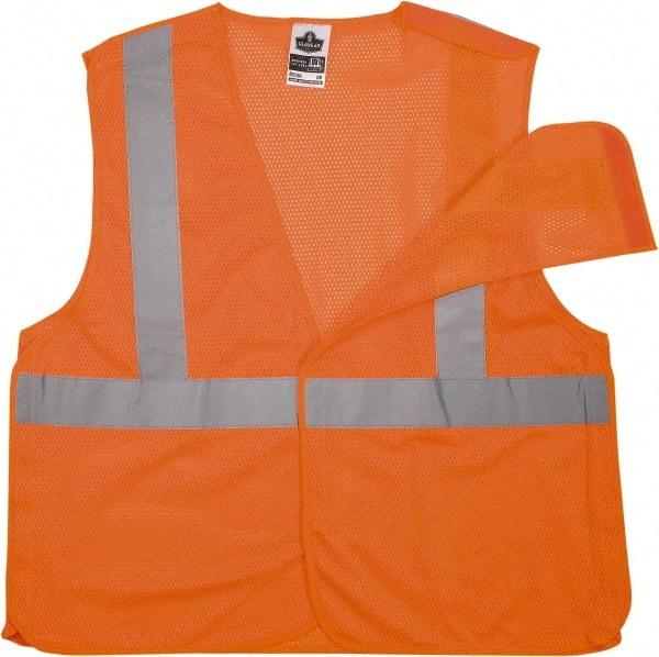 Ergodyne - Size S/M High Visibility Orange Mesh Breakaway Vest - 36 to 44" Chest, ANSI/ISEA 107, Hook & Loop Closure, 1 Pocket, Polyester - Industrial Tool & Supply