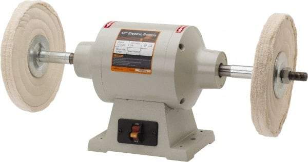 Enco - 10" Wheel Diam x 3/4" Wheel Width, 1 hp Buffer - 3/4" Arbor Hole Diam, 1 Phase, 3,450 Max RPM, 120 Volts - Industrial Tool & Supply