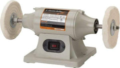 Enco - 6" Wheel Diam x 3/8" Wheel Width, 1/2 hp Buffer - 1/2" Arbor Hole Diam, 1 Phase, 3,450 Max RPM, 120 Volts - Industrial Tool & Supply