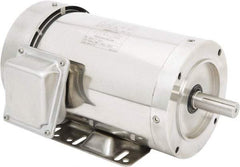 Leeson - 2 Max hp, 1,800 Max RPM, Premium Efficient Electric AC DC Motor - 230/460 V Input, Three Phase, 145TC Frame, 7/8" Shaft Diam, C-Face with Base Mount, TEFC Enclosure - Industrial Tool & Supply