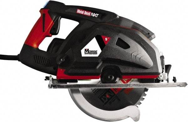 M.K. MORSE - 15 Amps, 9" Blade Diam, 2,300 RPM, Electric Circular Saw - 7' Cord Length, 1" Arbor Hole, Right Blade - Industrial Tool & Supply