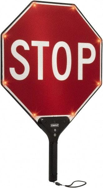 TAPCO - "Stop", 18" Wide x 24" High, Aluminum Stop & Yield Signs - 0.08" Thick, Red/White, Diamond Grade Reflectivity, Octagon, Post Mount - Industrial Tool & Supply