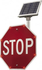 TAPCO - "Stop", 24" Wide x 24" High, Aluminum Stop & Yield Signs - 0.08" Thick, Red/White, Diamond Grade Reflectivity, Octagon, Post Mount - Industrial Tool & Supply