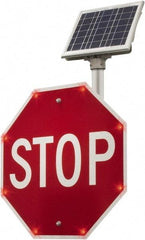 TAPCO - "Stop", 48" Wide x 48" High, Aluminum Stop & Yield Signs - 0.08" Thick, Red/White, Diamond Grade Reflectivity, Octagon, Post Mount - Industrial Tool & Supply