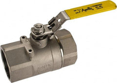 Apollo - 2" Pipe, Standard Port, Stainless Steel Standard Ball Valve - 2 Piece, NPT Ends, Locking Lever Handle, 600 WOG, 150 WSP - Industrial Tool & Supply