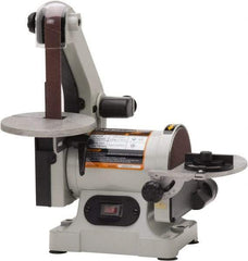 Enco - 30 Inch Long x 1 Inch Wide Belt, 5 Inch Diameter, Vertical Combination Sanding Machine - 3,340 Ft./min Belt Speed, 1/3 HP, Single Phase - Industrial Tool & Supply