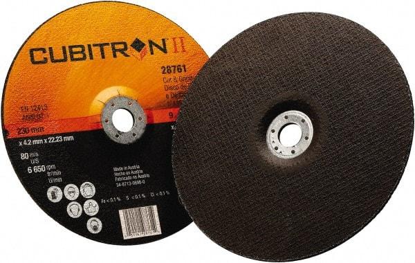 3M - 36 Grit, 9" Wheel Diam, 1/8" Wheel Thickness, 7/8" Arbor Hole, Type 27 Depressed Center Wheel - Ceramic, 6,650 Max RPM - Industrial Tool & Supply