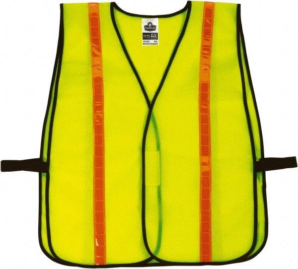 Ergodyne - One Size Fits Most High Visibility Lime Mesh General Purpose Vest - Hook & Loop Closure, Polyester - Industrial Tool & Supply
