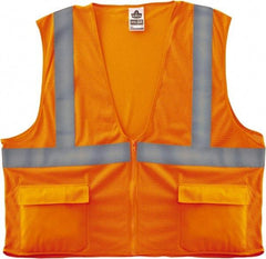 Ergodyne - Size 2X/3XL High Visibility Orange Mesh General Purpose Vest - 52 to 58" Chest, ANSI/ISEA 107, Zipper Closure, 3 Pockets, Polyester - Industrial Tool & Supply