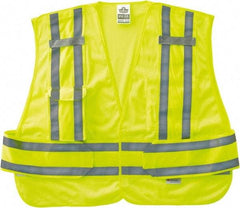 Ergodyne - Size 3X/4XL High Visibility Lime Mesh Expandable Vest - 56 to 62" Chest, ANSI/ISEA 107, Hook & Loop Closure, 2 Pockets, Polyester - Industrial Tool & Supply