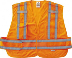 Ergodyne - Size 3X/4XL High Visibility Orange Mesh Expandable Vest - 56 to 62" Chest, ANSI/ISEA 107, Hook & Loop Closure, 2 Pockets, Polyester - Industrial Tool & Supply