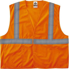 Ergodyne - Size 4X/5XL High Visibility Orange Solid General Purpose Vest - 58 to 64" Chest, ANSI/ISEA 107, Hook & Loop Closure, 3 Pockets, Polyester - Industrial Tool & Supply