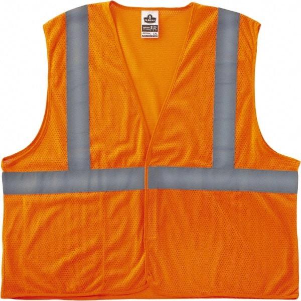 Ergodyne - Size 2X/3XL High Visibility Orange Mesh General Purpose Vest - 52 to 58" Chest, ANSI/ISEA 107, Hook & Loop Closure, 3 Pockets, Polyester - Industrial Tool & Supply