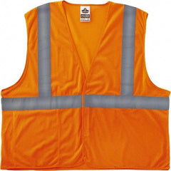 Ergodyne - Size L/XL High Visibility Orange Mesh General Purpose Vest - 44 to 52" Chest, ANSI/ISEA 107, Hook & Loop Closure, 3 Pockets, Polyester - Industrial Tool & Supply