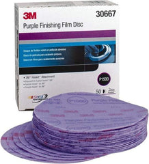 3M - 6" Diam, 1,500 Grit, Aluminum Oxide Hook & Loop Disc - Ultra Fine Grade, Coated - Industrial Tool & Supply