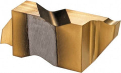 Hertel - 3078IG K Grade HC335, 1.98mm Cutting Width Carbide Grooving Insert - 3.05mm Max Depth of Cut, Right Hand, TiN Finish - Industrial Tool & Supply