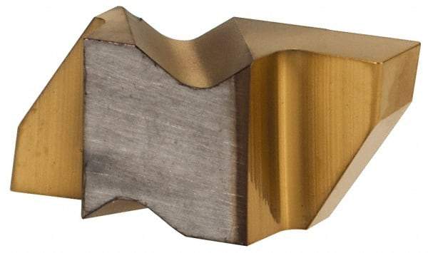 Hertel - 4250IG Grade HC335, 6.35mm Cutting Width Carbide Grooving Insert - 6.35mm Max Depth of Cut, Right Hand, TiN Finish - Industrial Tool & Supply