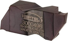 Hertel - 3078IG K Grade HC215, 1.98mm Cutting Width Carbide Grooving Insert - 3.05mm Max Depth of Cut, Left Hand, TiAlN Finish - Industrial Tool & Supply