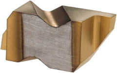 Hertel - 2047IG Grade HC335, 1.19mm Cutting Width Carbide Grooving Insert - 1.27mm Max Depth of Cut, Right Hand, TiN Finish - Industrial Tool & Supply