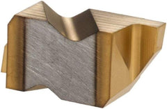Hertel - 2047IG Grade HC335, 1.19mm Cutting Width Carbide Grooving Insert - 1.27mm Max Depth of Cut, Left Hand, TiN Finish - Industrial Tool & Supply
