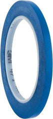 3M - Blue Solid Color Vinyl Tape - 1/4" Wide x 108' Long x 5.2 mil Thick, General Traffic - Industrial Tool & Supply
