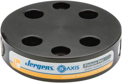 Jergens - Round Aluminum CNC Clamping Pallet - 130mm Diam x 30mm Thick - Industrial Tool & Supply