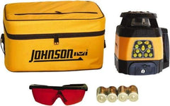 Johnson Level & Tool - 1,500' (Exterior) Measuring Range, 1/8" at 100' Accuracy, Self-Leveling Rotary Laser - 200, 500 RPM, 2 Beams, C Battery Included - Industrial Tool & Supply