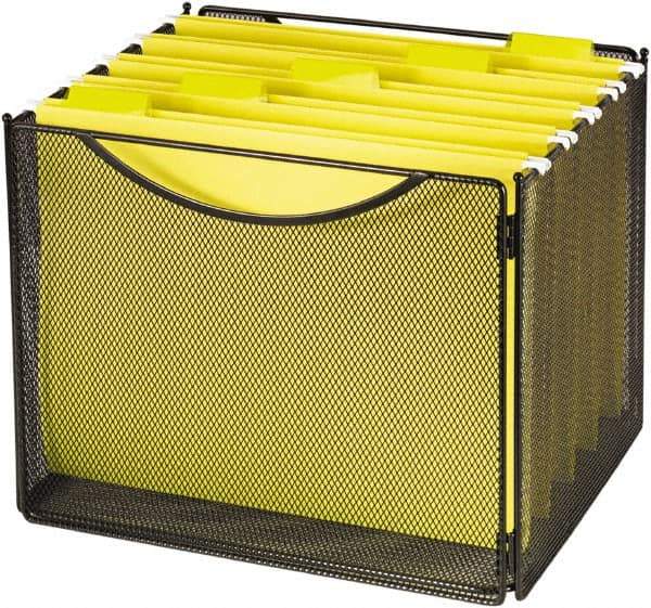 Safco - Black File Boxes-Storage - Steel, Mesh - Industrial Tool & Supply