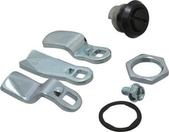 Dzus - 5/16" Max Thickness, NEMA 4 Rated Pawl Latch - 25/64, 23/32 & 1-7/64 Grip, Black Finish - Industrial Tool & Supply