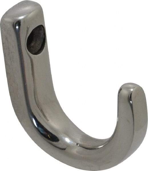 Sugatsune - 23/64" Wide x 1-11/32" High x 7/32" Thick, Wall Hook - 1-3/16" Projection, Polished - Industrial Tool & Supply